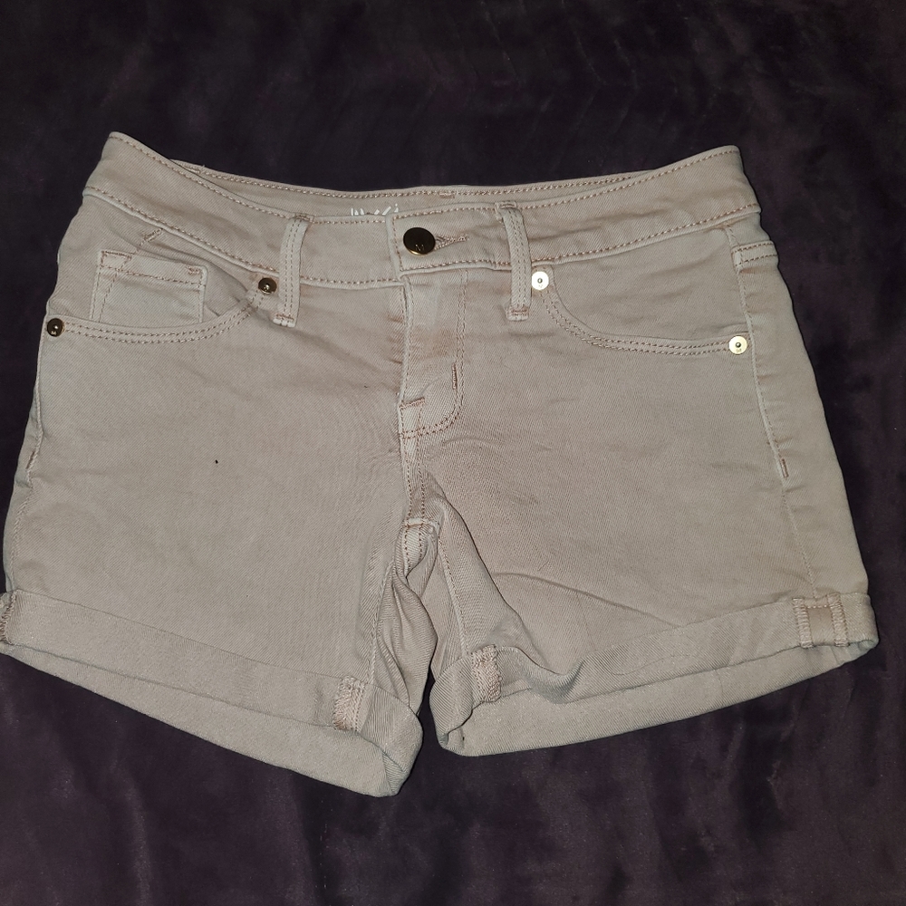 Pink denim shorts